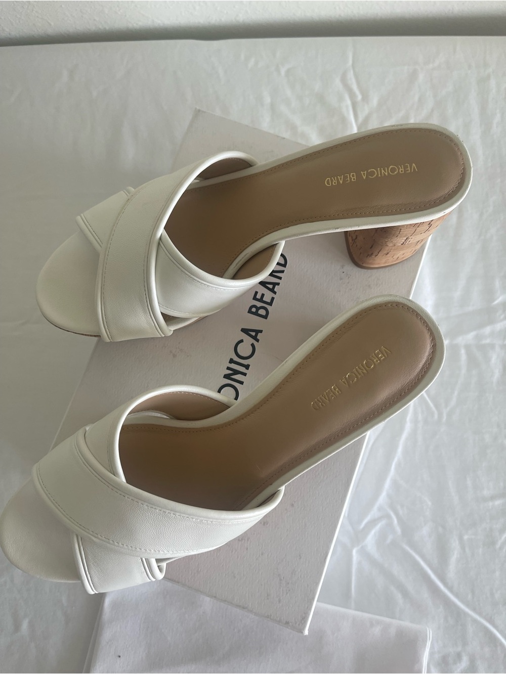 Veronica Beard  Dory White Leather Women's Sandal Heels Size 9 M  $395 NEW - Picture 4 of 14